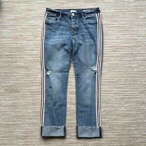 Dear John Playback Cuffed Cropped Straight Leg Jeans in Medium Wash Size 26